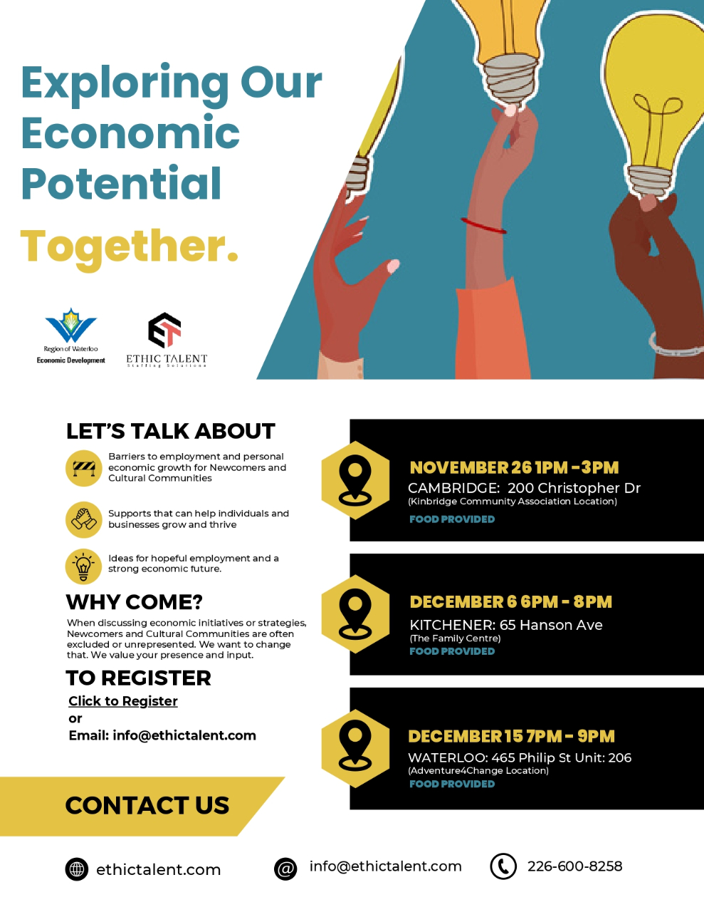 Exploring Our Economic Impact Together flyer